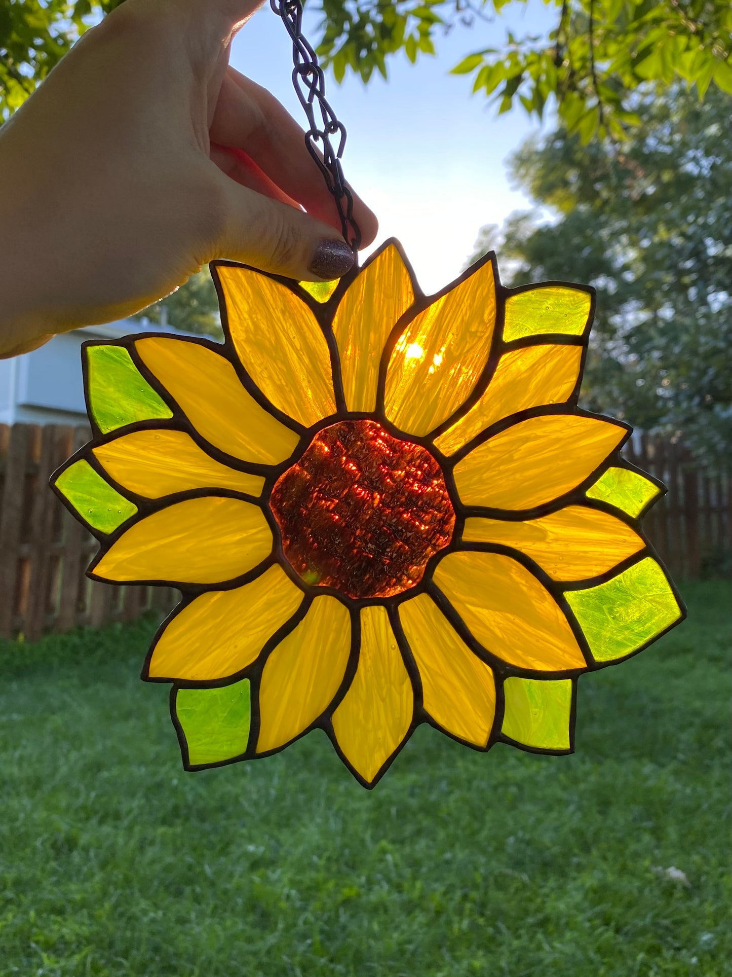 Stained Glass Sunflower-Yellow