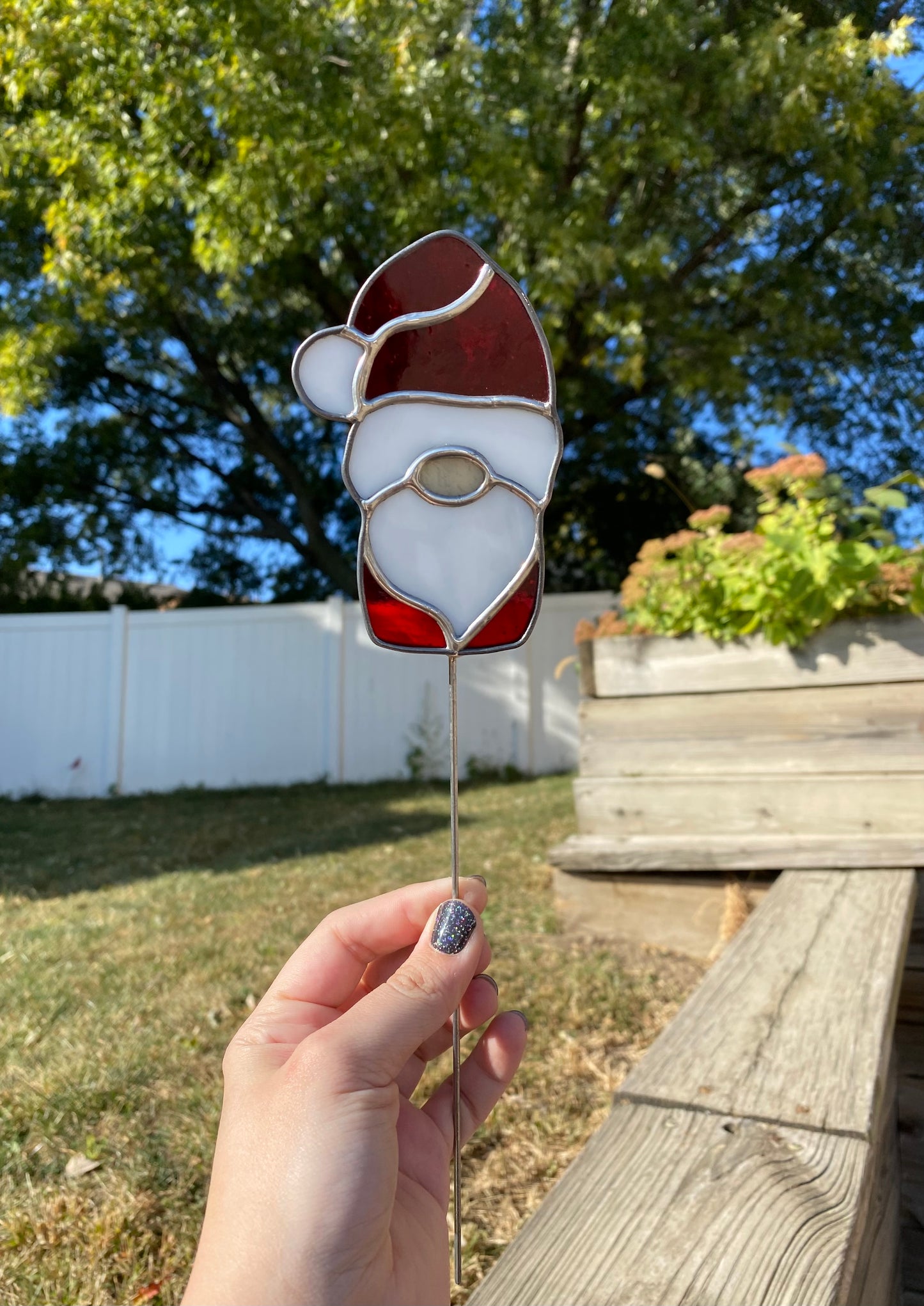 Santa Transparent Plant Stake