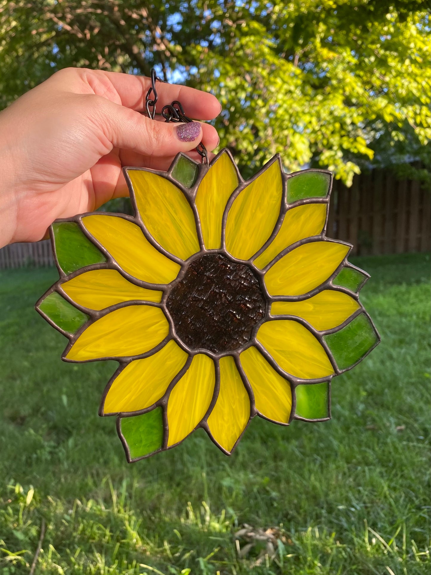 Stained Glass Sunflower-Yellow