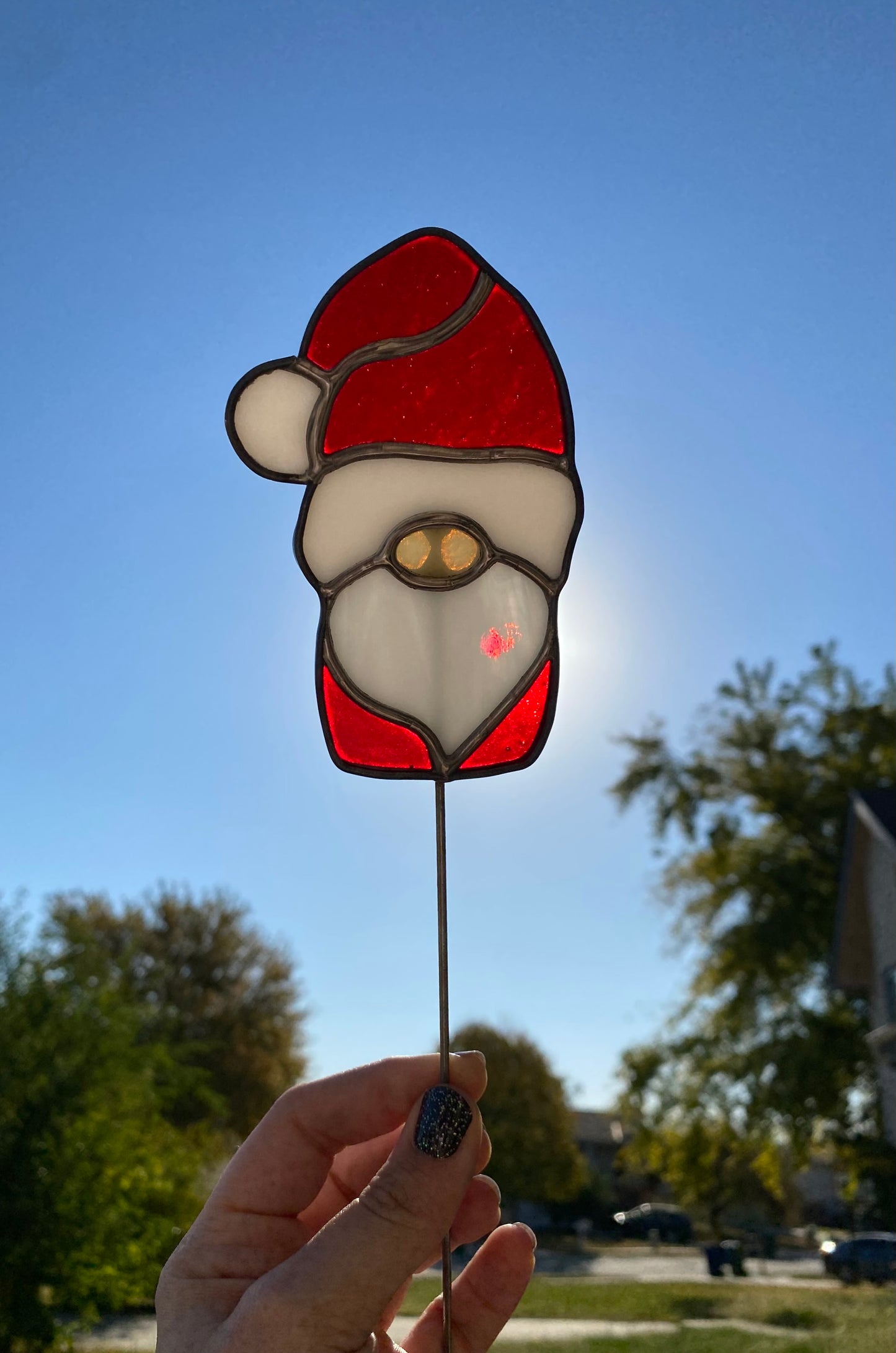 Santa Transparent Plant Stake